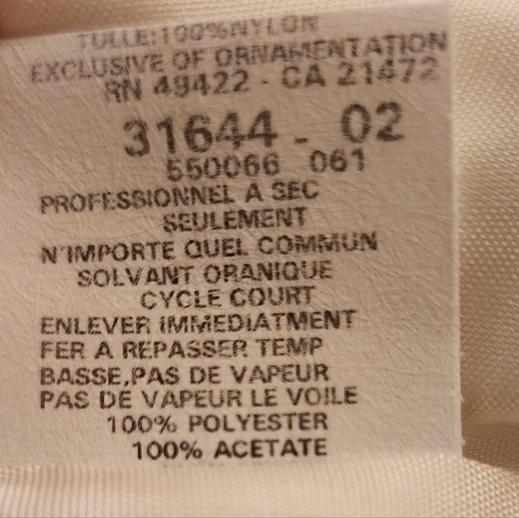 Jessica McClintock Gunne Sax Dress 3/4 Strapless Fit & Flare White Silky Black S - Picture 9 of 13